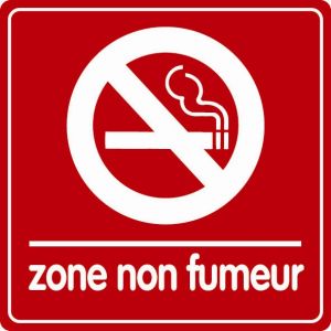 Plaquette de porte Zone non fumeur - couleur 90x90mm - 4034003