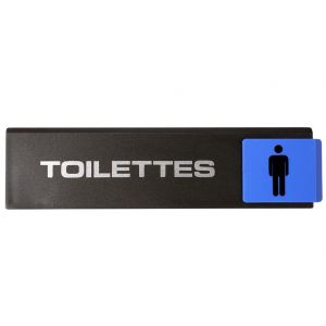 Plaquette de porte Toilettes avec figurine homme - Europe design 175x45mm - 4261324