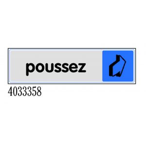 Plaquette de porte Poussez (horizontal) - couleur 170x45mm - 4033358