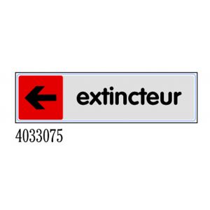 Plaquette de porte Extincteur flèche gauche - couleur 170x45mm - 4033075