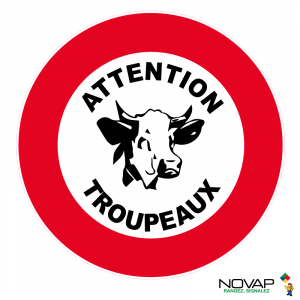 Panneau Attention troupeaux - Novap
