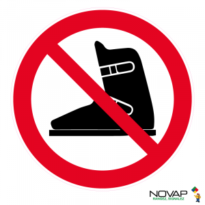 Panneau Chaussures de ski interdites - Novap