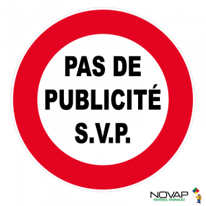 Panneau Pas de publicité - Novap