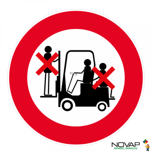 Panneau interdit de transporter une personne sur chariot - Novap