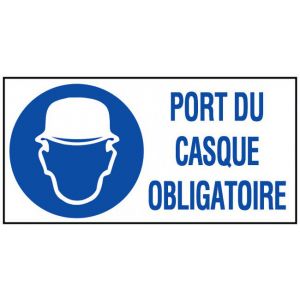 Panneau Port du casque obligatoire - Rigide 960x480mm - 4000398