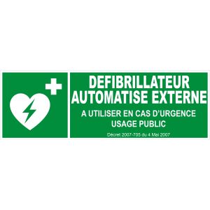 Panneau Défibrillateur automatisé externe - Rigide 450x150mm - 4062808