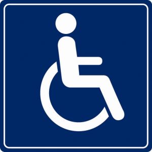 Plaquette de porte WC handicapés - couleur 90x90mm - 4033969