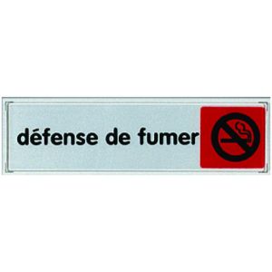 Plaquette de porte Défense de fumer (texte) - couleur 170x45mm - 4032818