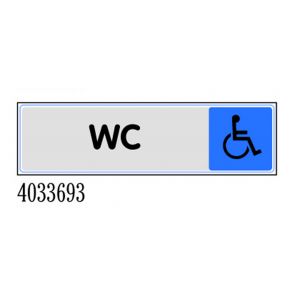 Plaquette de porte WC handicapés - couleur 170x45mm - 4033693