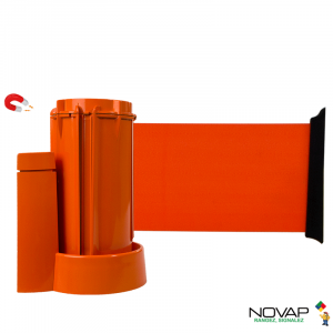 Dérouleur mural magnétique Orange avec sangle Orange 3m x 100mm - 2053723