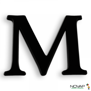 Lettre M en relief autocollant - Noire