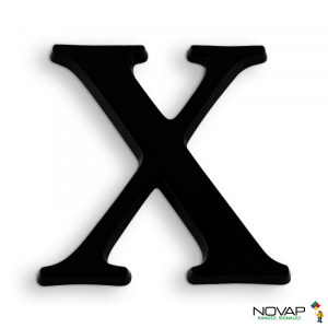 Lettre X en relief autocollant - Noire