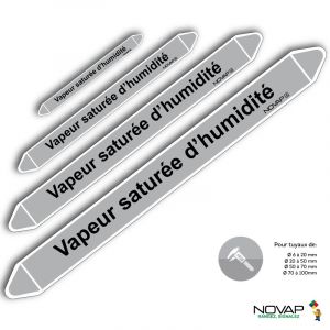 Marqueurs de tuyauterie - Vapeur Saturée d'humidité - Novap
