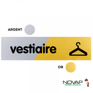 Plaquette Vestiaire 170x45 - Argent & Or - NOVAP