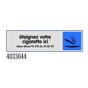 Plaquette de porte Eteignez votre cigarette ici - couleur 170x45mm - 4033044