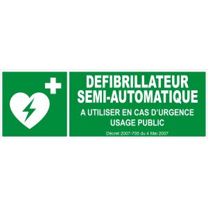 Panneau Défibrillateur semi-automatique - Rigide 450x150mm - 4062822